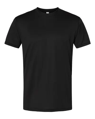 Bayside 5300 Unisex USA-Made Performance T-Shirt in Black — blank t-shirt, front view