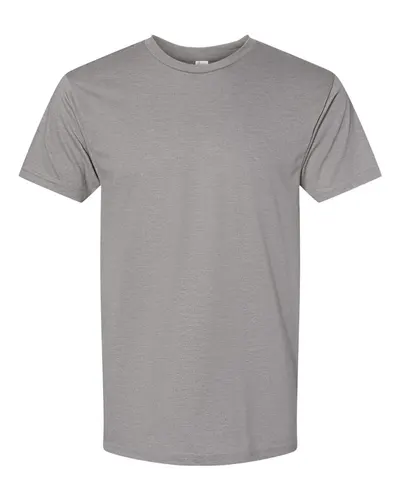 Bayside 5710 Unisex USA-Made Triblend T-Shirt in Tri Asphalt — blank t-shirt, front view