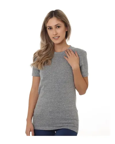 Bayside 5810 Women's USA-Made Triblend T-Shirt in Tri Athletic Grey — blank t-shirt, front view