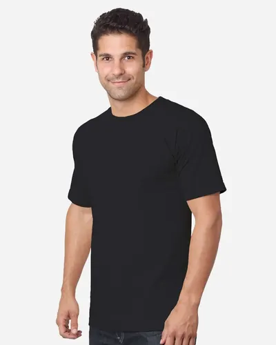 Bayside 5910 Unisex USA-Made Heavyweight Ring-spun T-Shirt in Black — blank t-shirt, front view