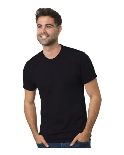 Bayside 9570 Unisex Triblend T-Shirt in Solid Black — blank t-shirt, front view