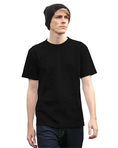 Bayside 9580 Unisex Ultimate Heavyweight T-Shirt in Black — blank t-shirt, front view