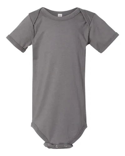 BELLA + CANVAS 100B Infant Jersey One Piece in Asphalt — blank t-shirt, front view
