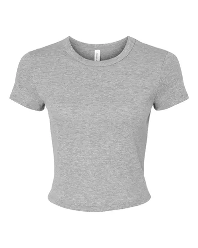 BELLA + CANVAS 1010 Women's Micro Rib Baby Tee in Athletic Heather — blank t-shirt, front view