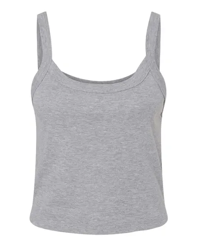 BELLA + CANVAS 1012 Women's Micro Rib Spaghetti Strap Tank in Athletic Heather — blank tank top, front view