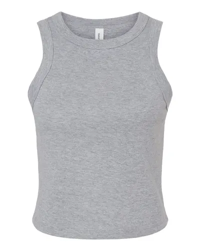 BELLA + CANVAS 1019 Women's Micro Rib Racer Tank in Athletic Heather — blank tank top, front view