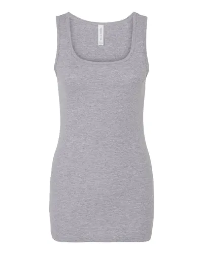 BELLA + CANVAS 1081 Women's Micro Rib Tank in Athletic Heather — blank tank top, front view