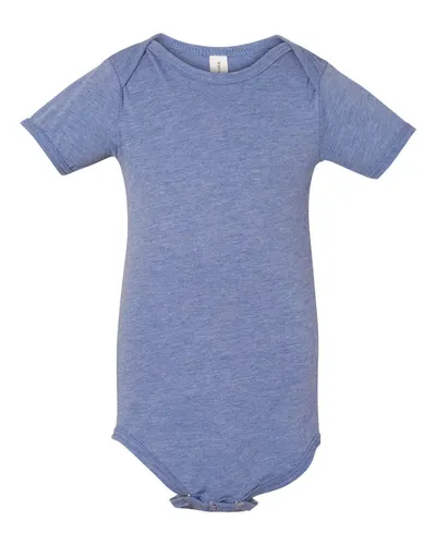 BELLA + CANVAS 131B Infant Triblend One Piece in Blue Triblend — blank garment, front view