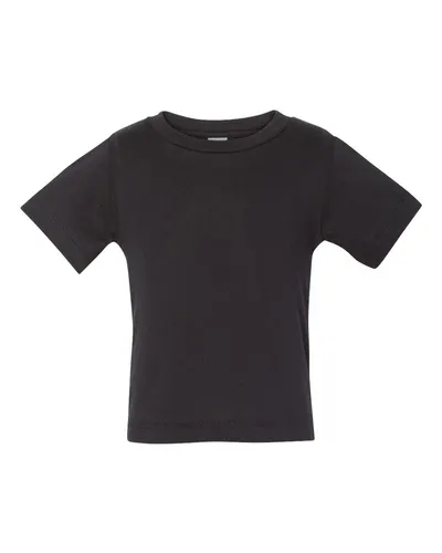 BELLA + CANVAS 3001B Infant Jersey Tee in Black — blank t-shirt, front view