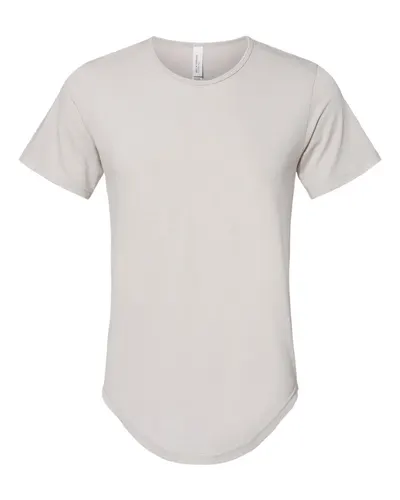 BELLA + CANVAS 3003 Men's Jersey Curved Hem Tee in Heather Cool Grey — blank t-shirt, front view