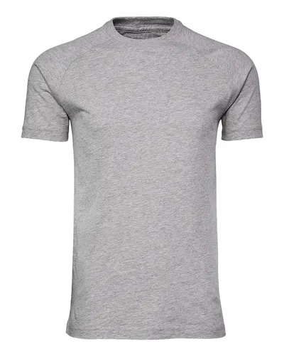 BELLA + CANVAS 3201 Men's Heather CVC Raglan Tee in Athletic Heather — blank t-shirt, front view