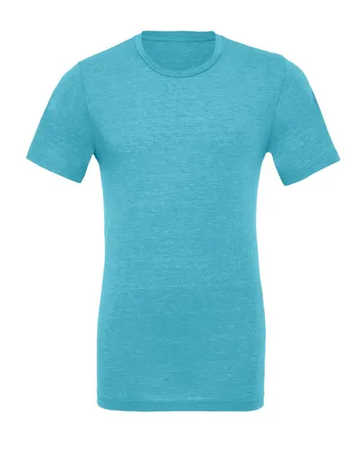 BELLA + CANVAS 3413 Triblend Tee in Aqua Triblend — blank t-shirt, front view