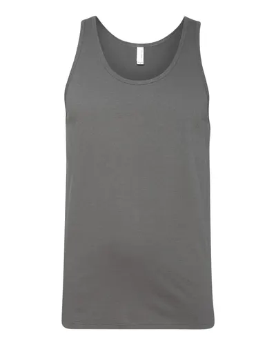 BELLA + CANVAS 3480 Jersey Tank in Asphalt — blank tank top, front view