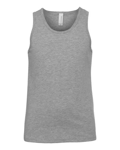 BELLA + CANVAS 3480YCVC Youth Heather CVC Tank in Athletic Heather — blank tank top, front view