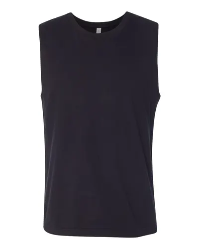 BELLA + CANVAS 3483 Jersey Muscle Tank in Black — blank tank top, front view