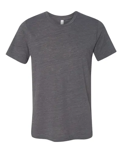 BELLA + CANVAS 3650 Unisex Texture Tee in Asphalt Slub — blank t-shirt, front view