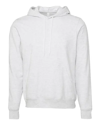 BELLA + CANVAS 3719 Unisex Sponge Fleece Hoodie Sweatshirt in Ash — blank hooded sweatshirt, front view