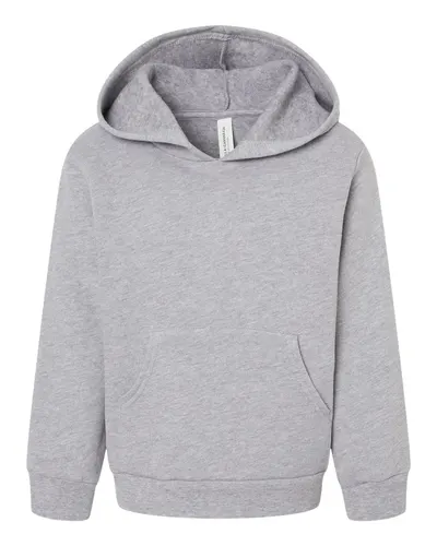 BELLA + CANVAS 3719T Toddler Sponge Fleece Pullover Hoodie Sweatshirt in Athletic Heather — blank hooded sweatshirt, front view