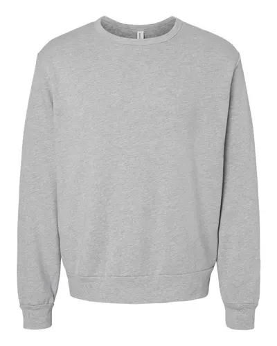 BELLA + CANVAS 3911 Unisex Sponge Fleece Classic Crewneck Sweatshirt in Athletic Heather — blank crewneck sweatshirt, front view