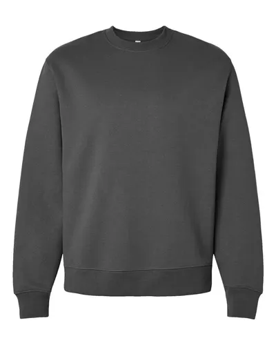 BELLA + CANVAS 4711 Unisex 10 oz. Heavyweight Crewneck Sweatshirt in Asphalt — blank crewneck sweatshirt, front view