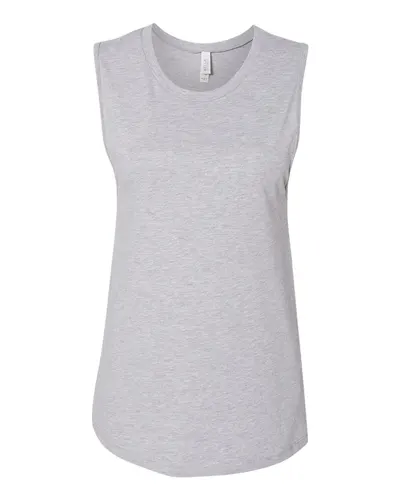 BELLA + CANVAS 6003 Women's Jersey Muscle Tank in Athletic Heather — blank tank top, front view