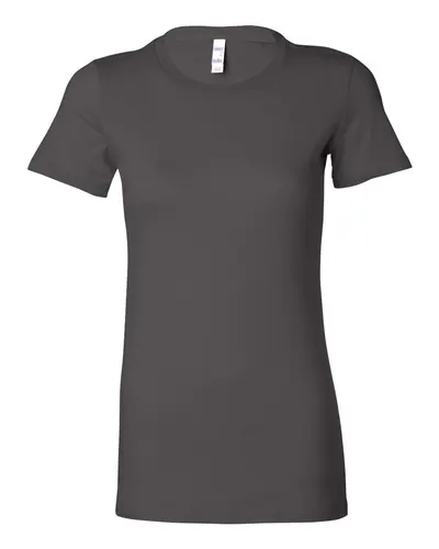 BELLA + CANVAS 6004 Women's Slim Fit Tee in Asphalt — blank t-shirt, front view