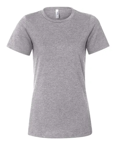 BELLA + CANVAS 64000CVC Women’s Relaxed Fit Heather CVC Tee in Athletic Heather — blank t-shirt, front view