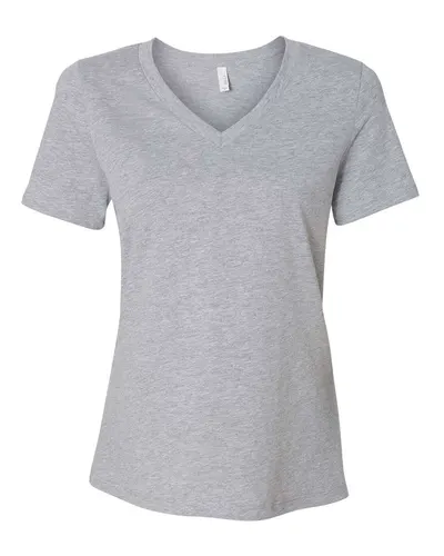 BELLA + CANVAS 6405CVC Women's Relaxed Heather CVC V-Neck Tee in Athletic Heather — blank t-shirt, front view
