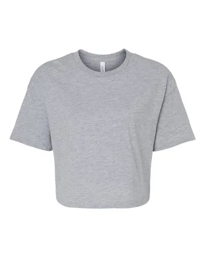 BELLA + CANVAS 6482 Women's Jersey Crop Tee in Athletic Heather — blank t-shirt, front view