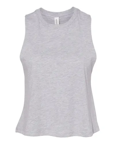 BELLA + CANVAS 6682 Women's Racerback Crop Tank in Athletic Heather — blank tank top, front view