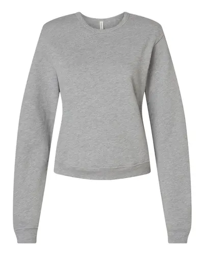 BELLA + CANVAS 7511 Women's Sponge Fleece Crewneck Sweatshirt in Athletic Heather — blank crewneck sweatshirt, front view