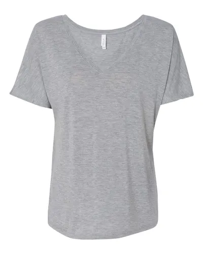 BELLA + CANVAS 8815 Women’s Slouchy V-Neck Tee in Athletic Heather — blank t-shirt, front view