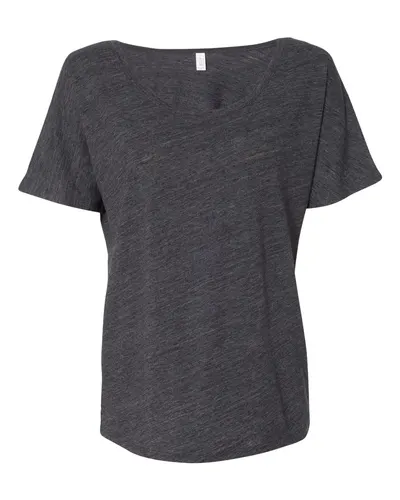 BELLA + CANVAS 8816 Women’s Slouchy Tee in Charcoal Black Slub — blank t-shirt, front view