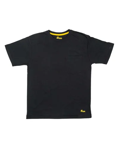 Berne Apparel BSM38 Men's Lightweight Performance Pocket T-Shirt in Black — blank t-shirt, front view