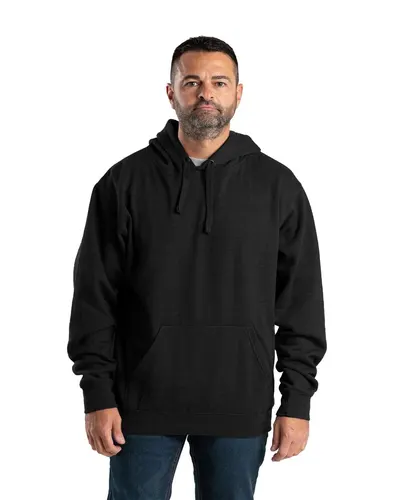 Berne Apparel SP401 Men's Signature Sleeve Hooded Sweatshirt in Black — blank hooded sweatshirt, front view