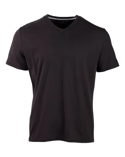 Boxercraft BM2204 Men's High V-Neck T-Shirt in Black — blank t-shirt, front view