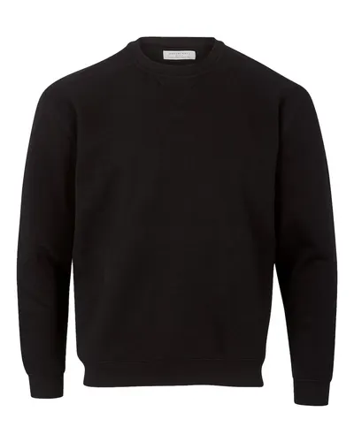 Boxercraft BM5101 Men's Fleece Crewneck Sweatshirt in Black — blank crewneck sweatshirt, front view