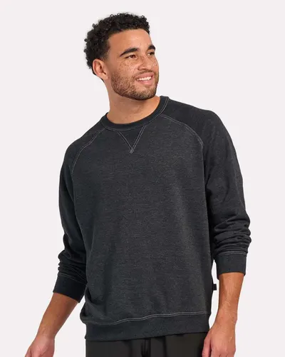 Boxercraft BM5104 Men's French Terry Crewneck Sweatshirt in Charcoal Heather — blank crewneck sweatshirt, front view