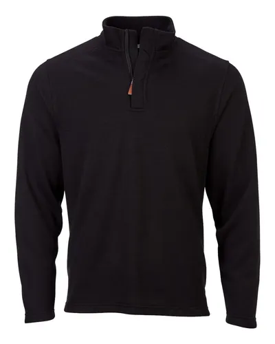 Boxercraft BM5201 Unisex Sullivan Quarter-Zip Pullover in Black — blank garment, front view