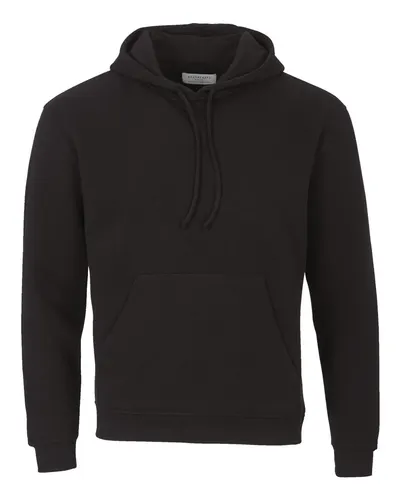 Boxercraft BM5302 Unisex Fleece Hooded Sweatshirt in Black — blank hooded sweatshirt, front view