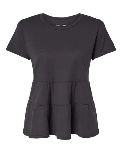 Boxercraft BW2401 Women's Willow T-Shirt in Black — blank t-shirt, front view