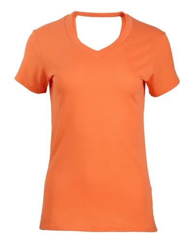 Boxercraft BW2405 Women's Bella Crossback T-Shirt in Mandarin — blank t-shirt, front view