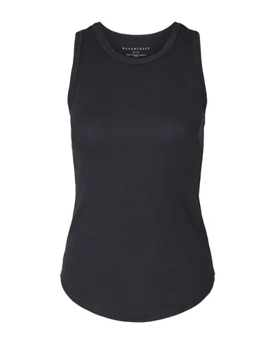 Boxercraft BW2501 Women's Adrienne Tank Top in Black — blank tank top, front view