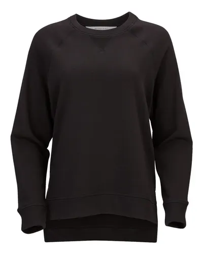 Boxercraft BW3101 Women's Harlow French Terry Crewneck Sweatshirt in Charcoal Heather — blank crewneck sweatshirt, front view