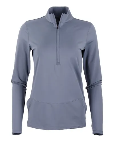 Boxercraft BW5202 Women's Flex Quarter-Zip Pullover in Castlerock — blank garment, front view