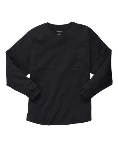 Boxercraft BY3514 Youth Pom Pom Jersey in Black — blank t-shirt, front view
