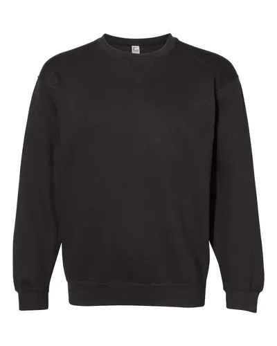 C2 Sport 5501 Men's Crewneck Sweatshirt in Black — blank crewneck sweatshirt, front view