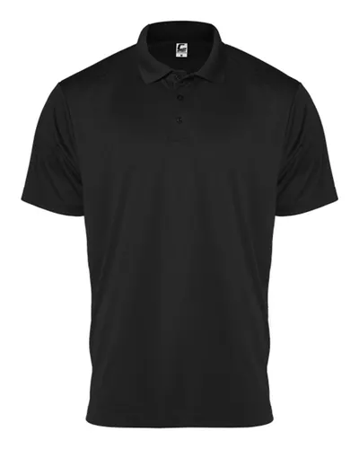 C2 Sport 5901 Youth Utility Polo in Black — blank polo, front view
