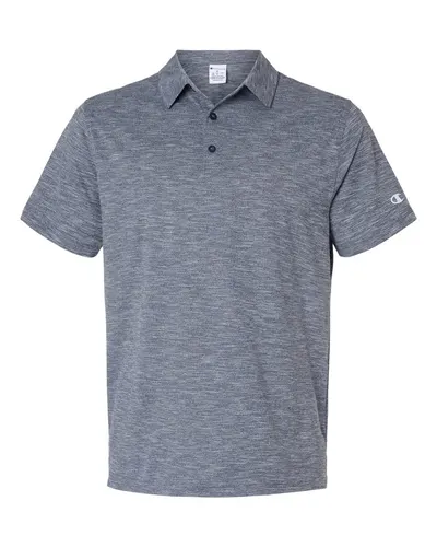 Champion CHP115 Unisex Sport Polo in Navy Heather — blank polo, front view