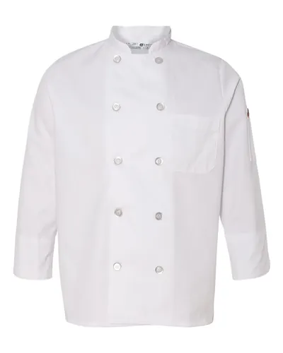 Chef Designs 0401 Women's Ten Button Chef Coat in White — blank jacket, front view